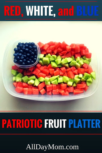 USA Flag Fruit Platter - Red, White, and Blue Summer Recipe